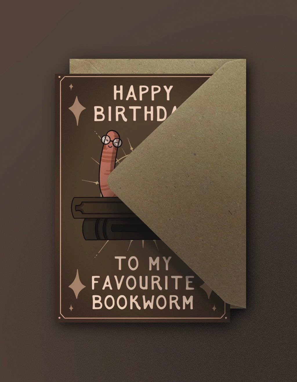 Fave Bookworm, Birthday Card