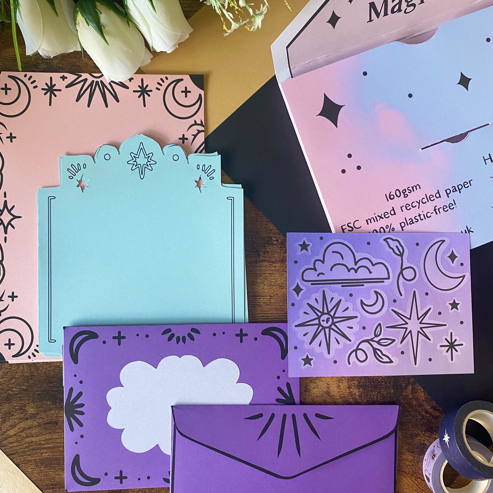 Mystical Letter Writing Set, Handmade and Eco Friendly Stationery
