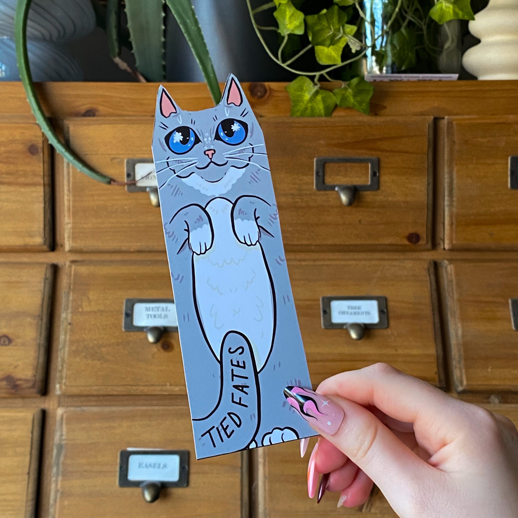 Grey Cat Familiar Bookmark