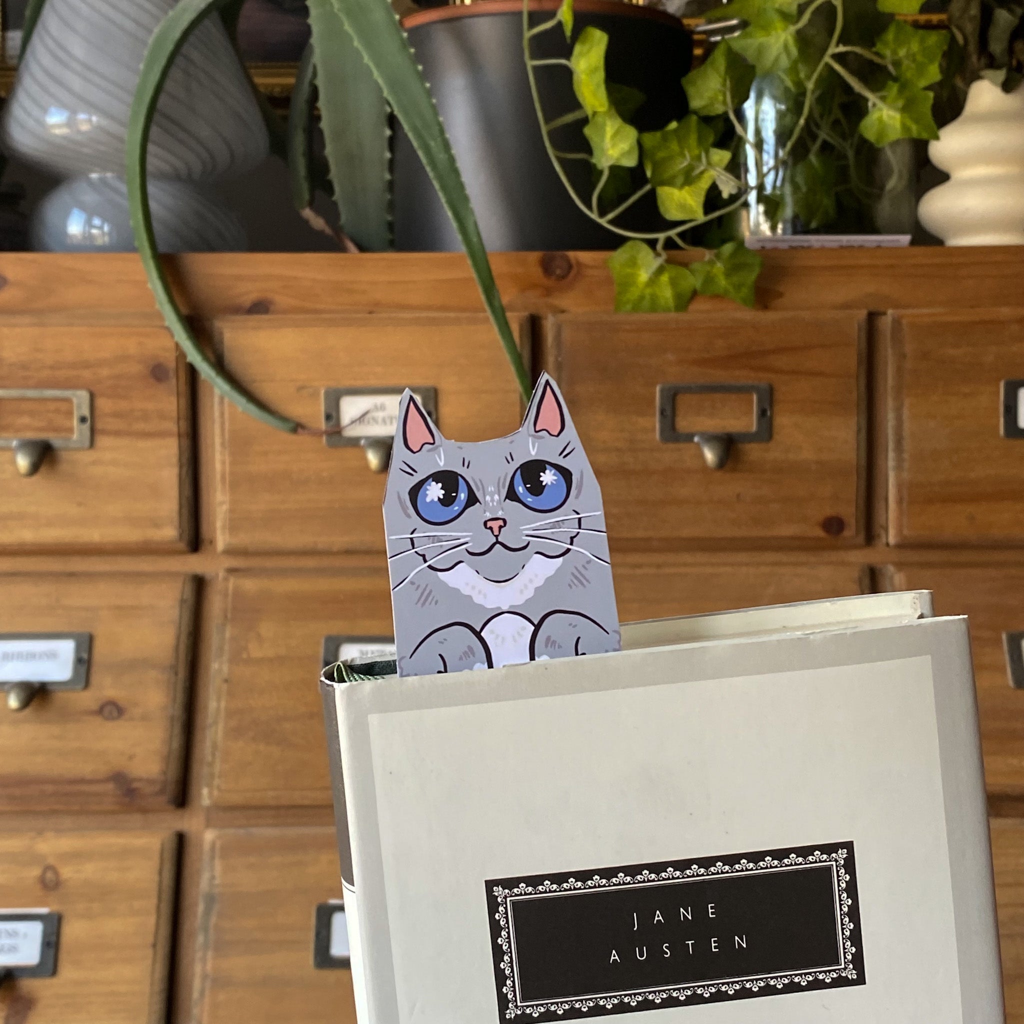 Grey Cat Familiar Bookmark