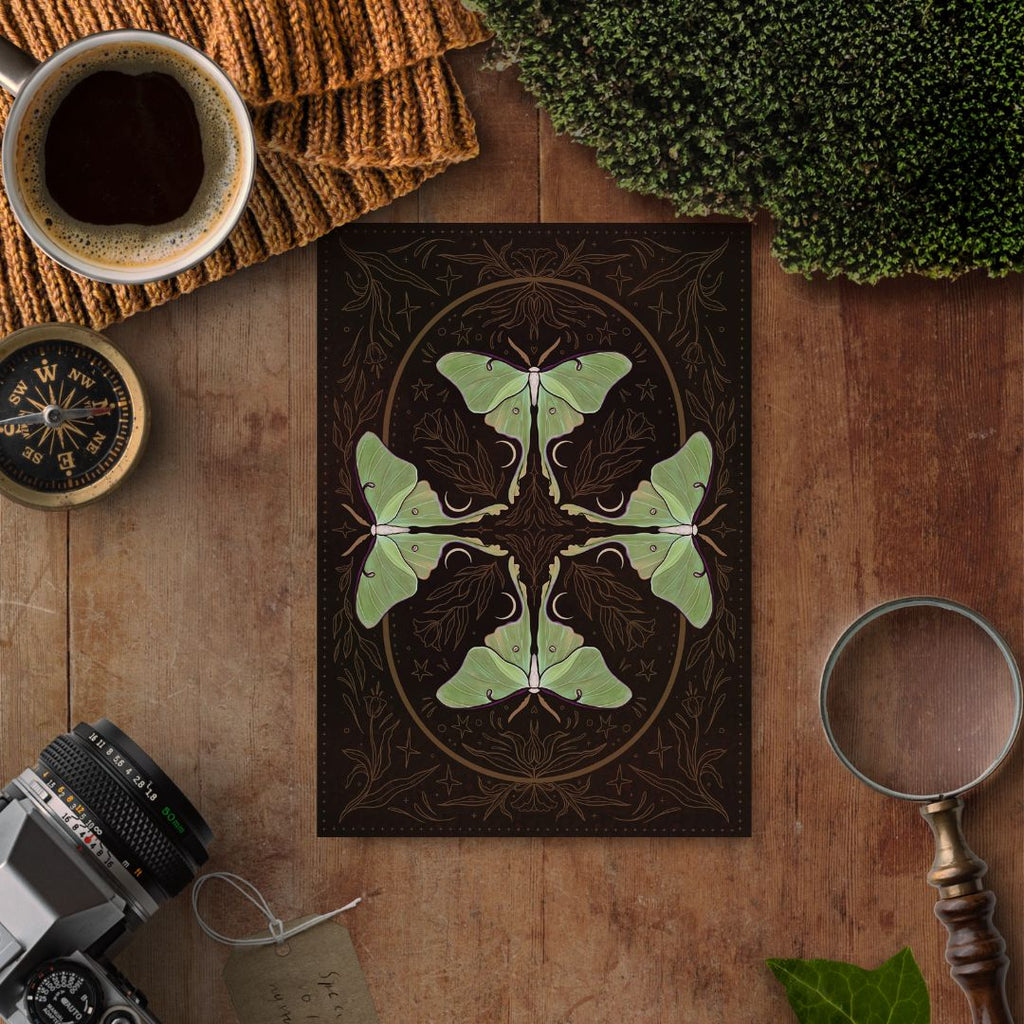 Lunar Moth, A5 Softcover Notebook