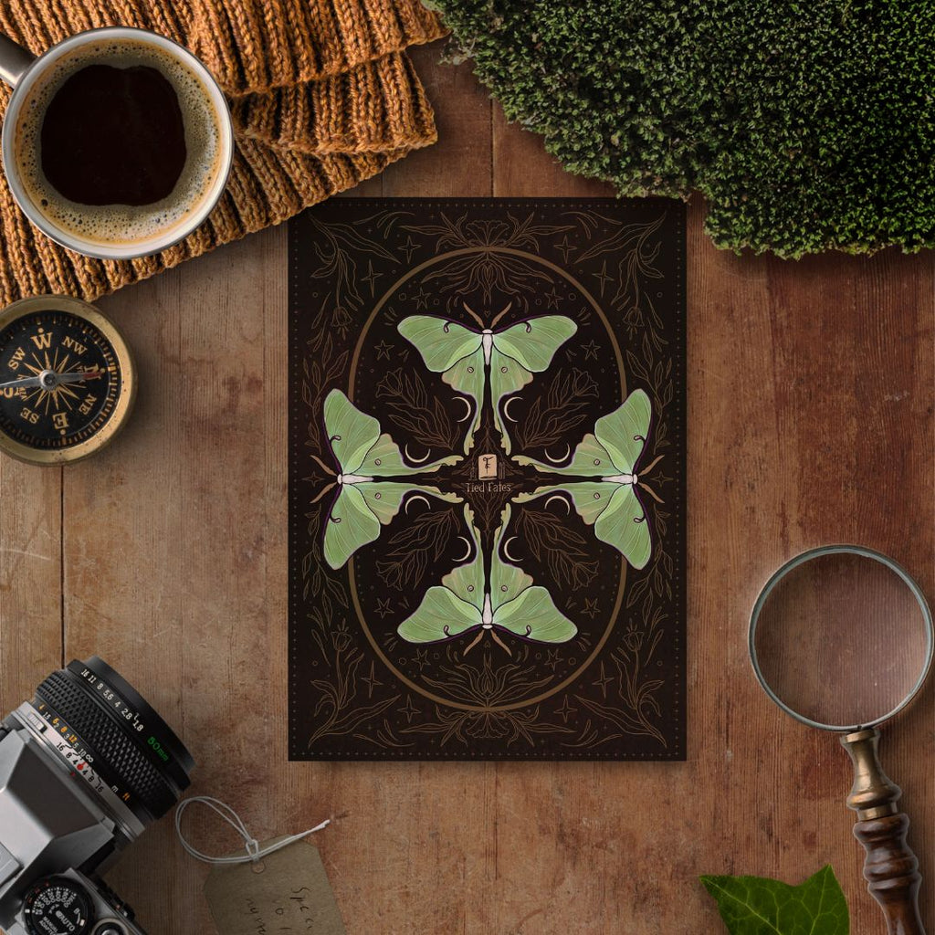 Lunar Moth, A5 Softcover Notebook