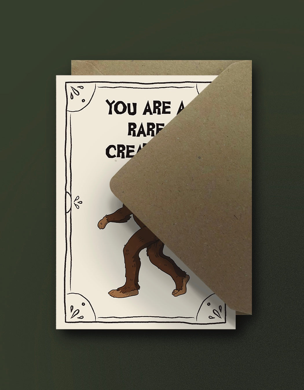 You Are a Rare Creature - Bigfoot Love Card