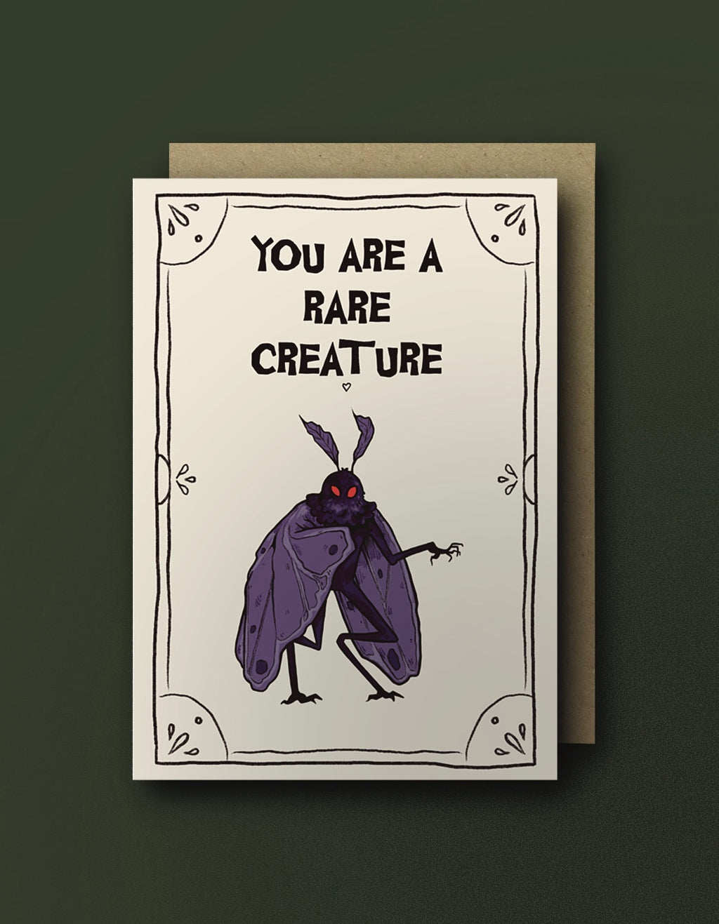 You Are a Rare Creature - Mothman Love Card
