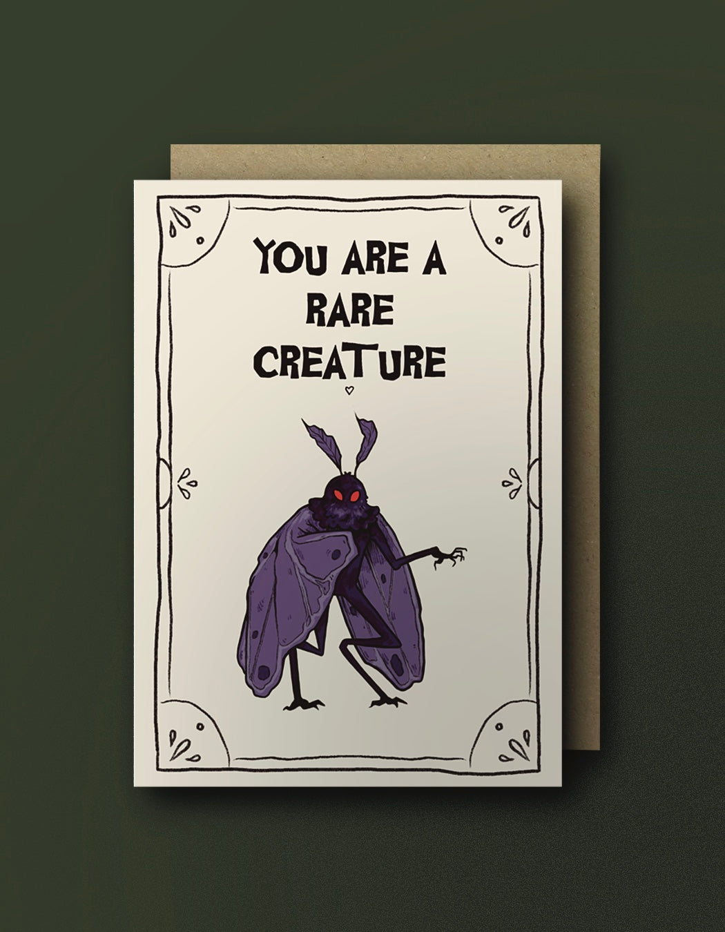 You Are a Rare Creature - Mothman Love Card