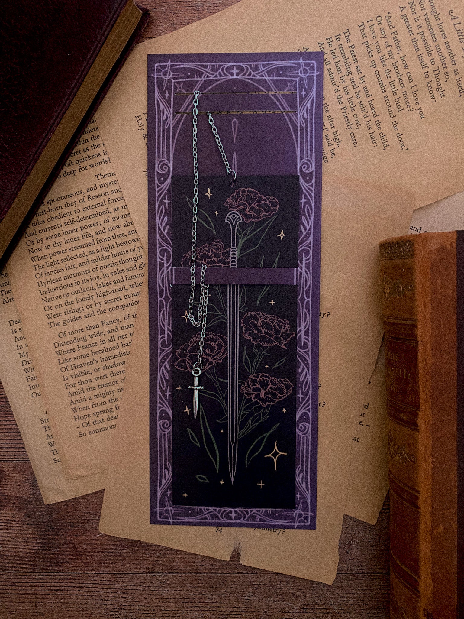 Sword and Flower - Chain Bookmark