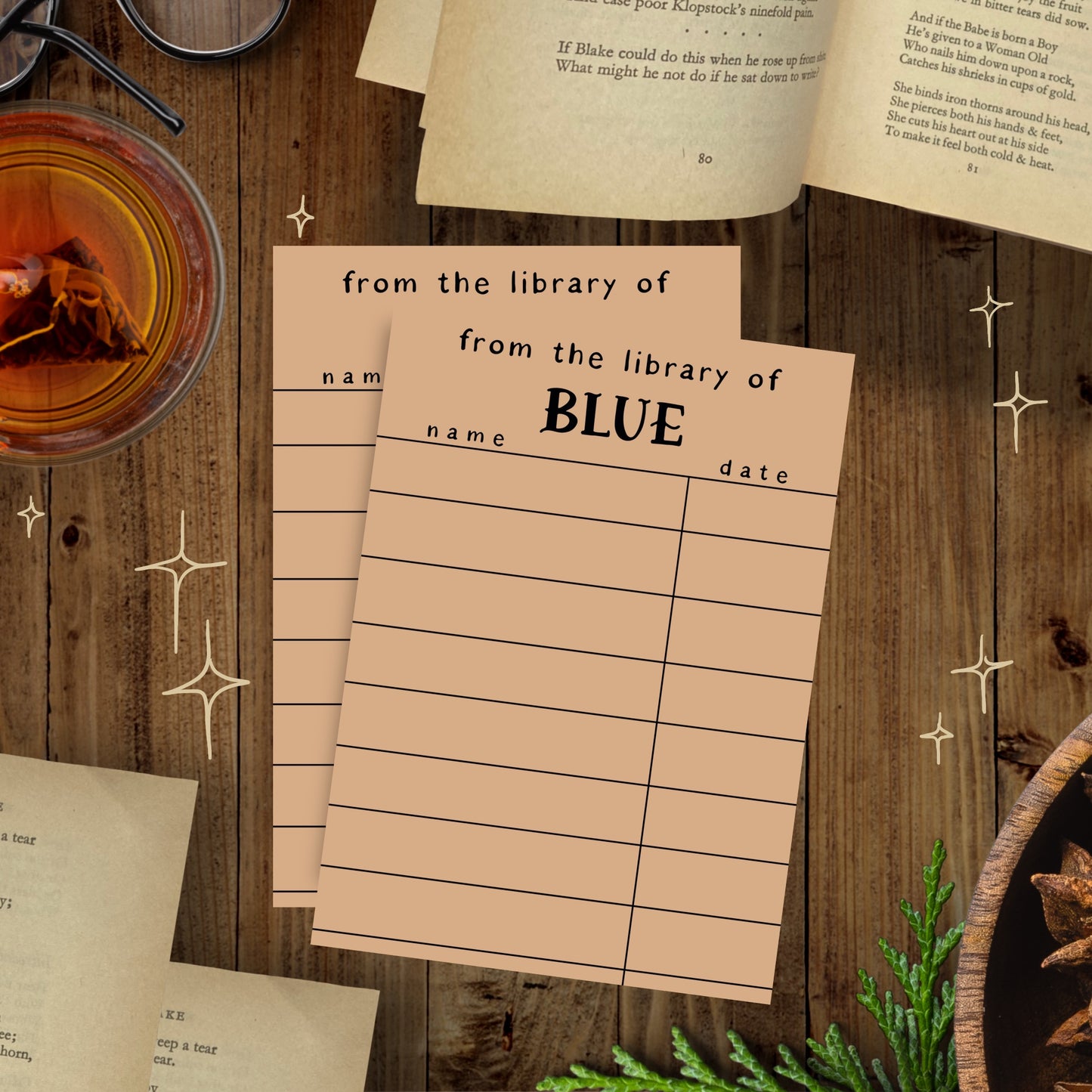 Plain Personalised Library Card