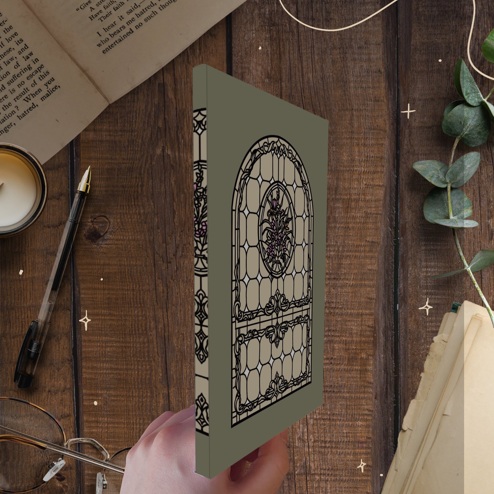 Stained Glass Window, Handmade A5 Notebook
