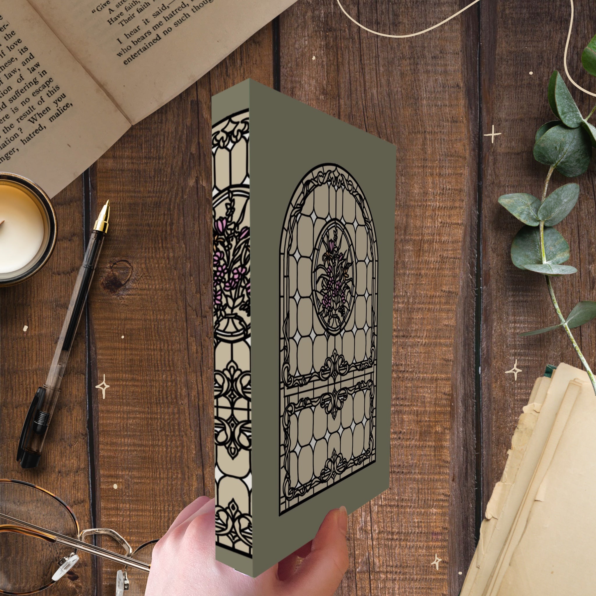 Stained Glass Window, Handmade A5 Notebook