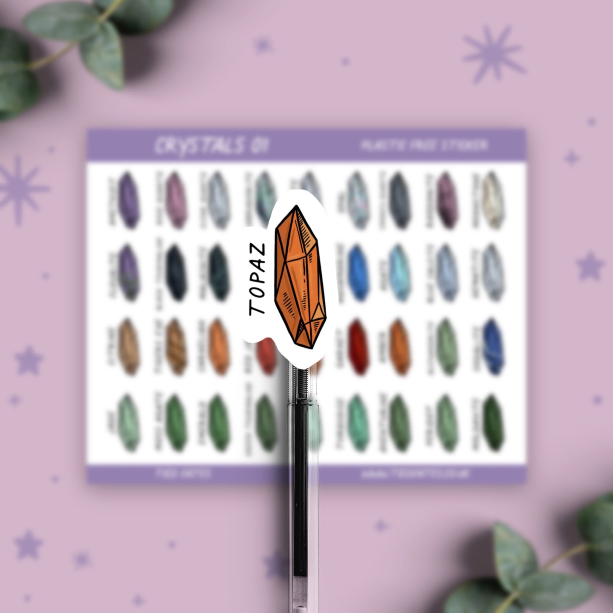 Crystals 01, Sticker Sheet