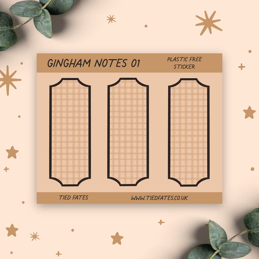Gingham Notes 01, Sticker Sheet