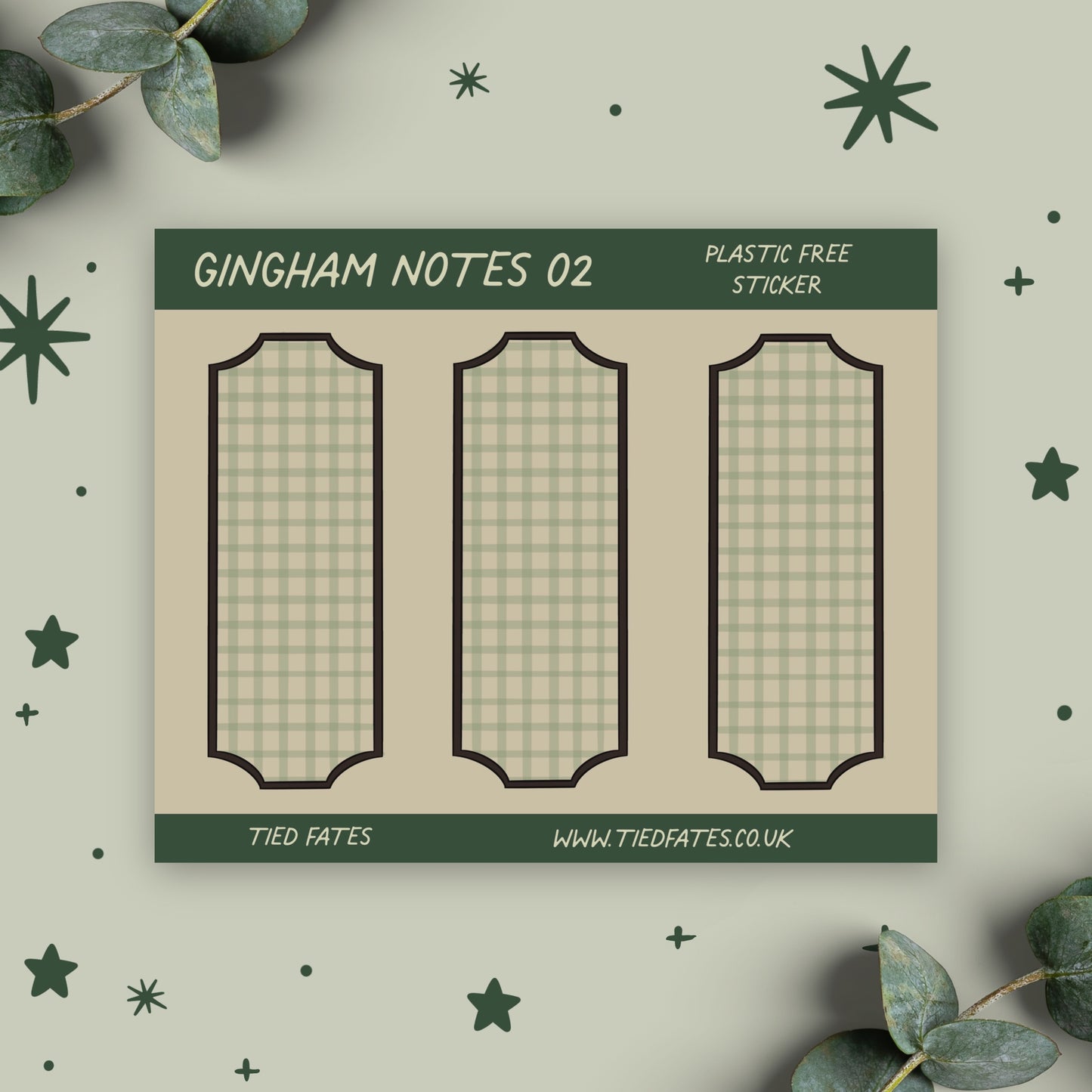 Gingham Notes 02, Sticker Sheet
