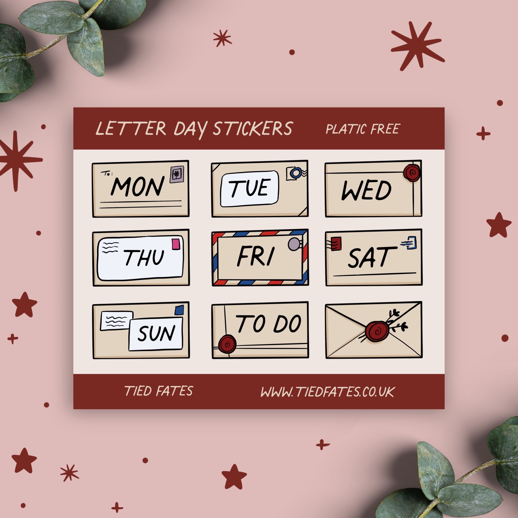 Language Week Stickers Letter Week Days, Sticker Sheet | Tied Fates Stationery