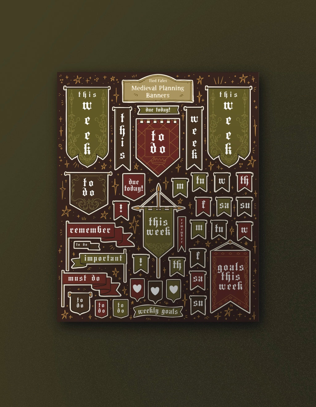 Medieval Planning Banner - Sticker Sheet (Autumn)