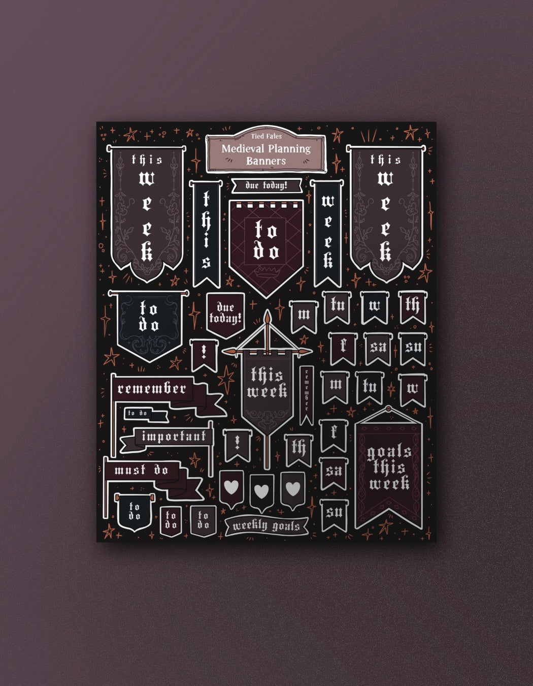 Medieval Planning Banner - Sticker Sheet (Vampire)