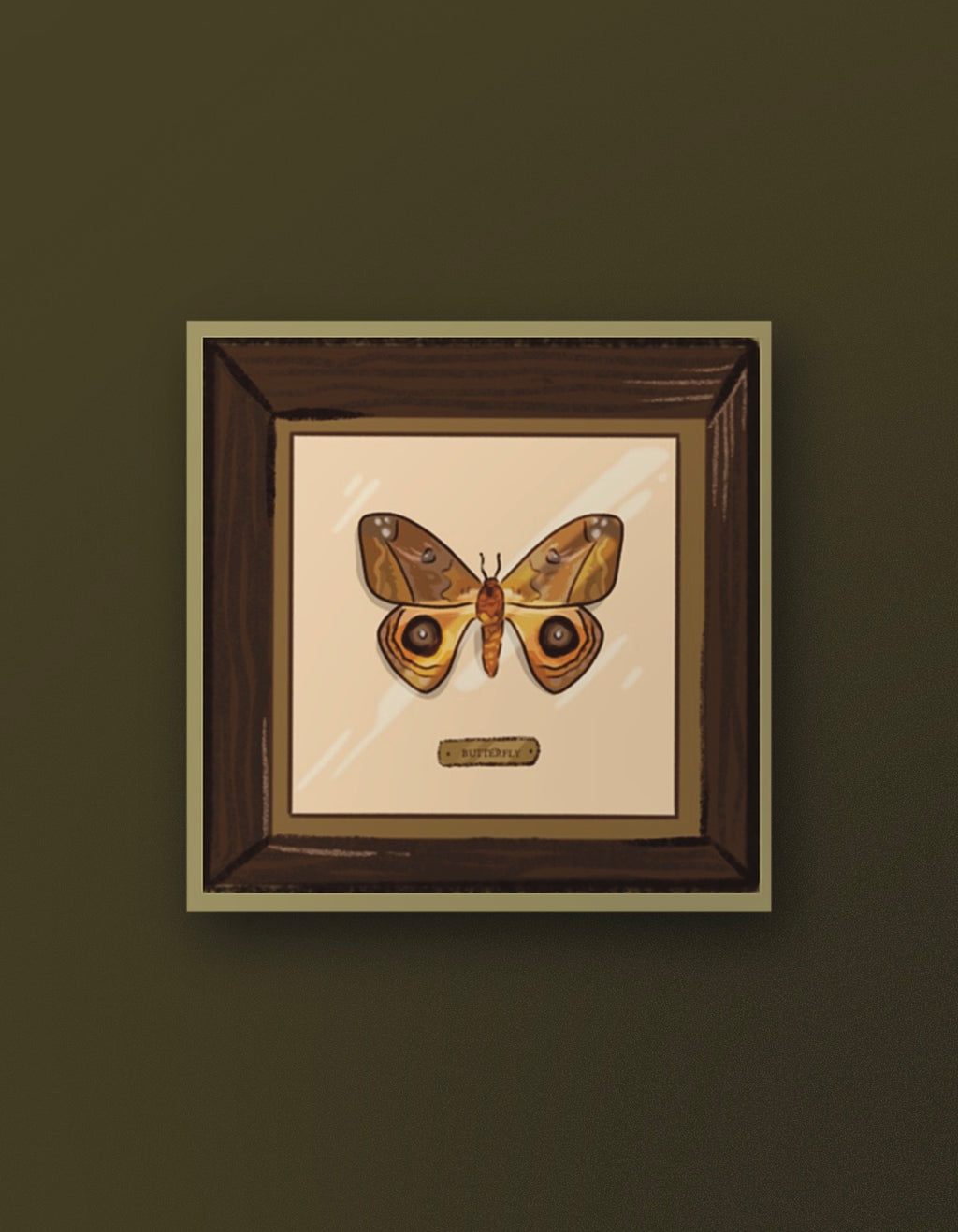 Yellow Butterfly Frame - Sticker