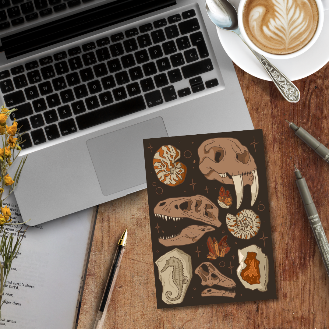Fossils and Rocks, A5 Notebook
