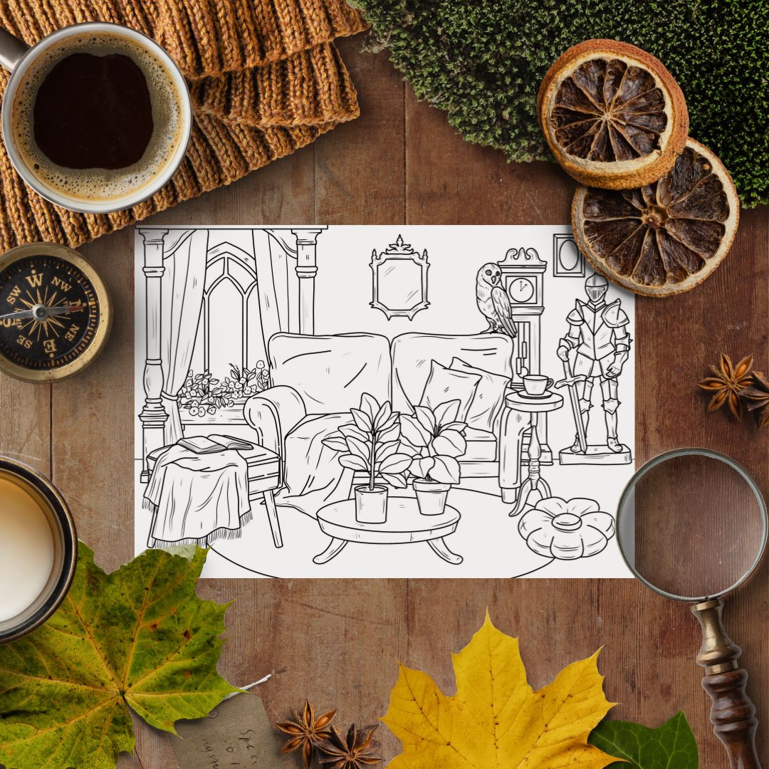 Cozy Witchy Colouring Page Bundle