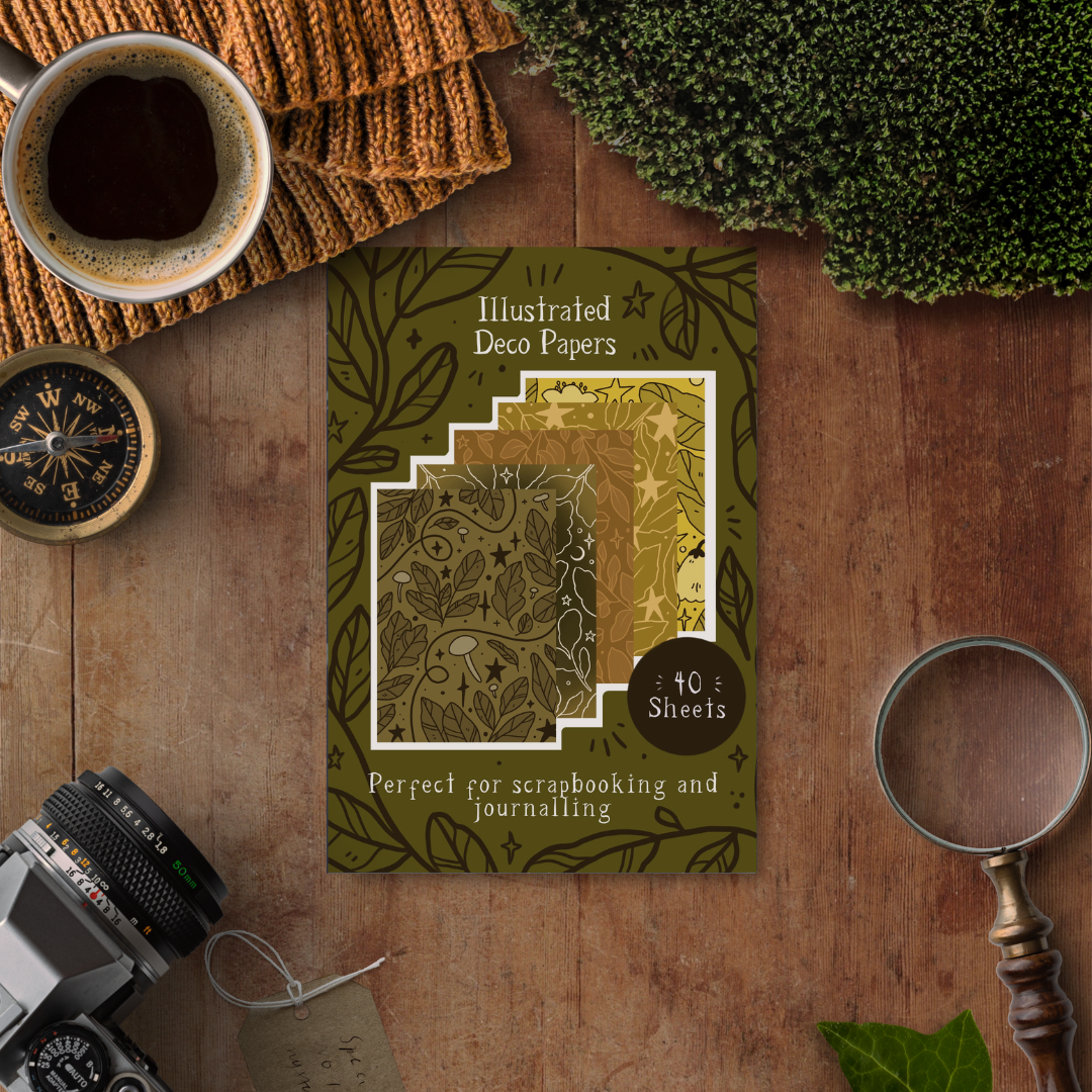 Green Witch Illustrated Deco Papers