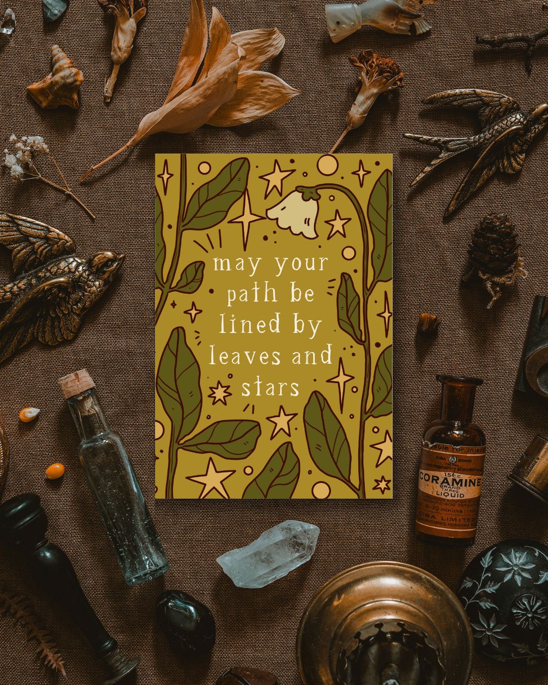 May Your Path Be Filled With Leaves and Stars - Illustrated Card