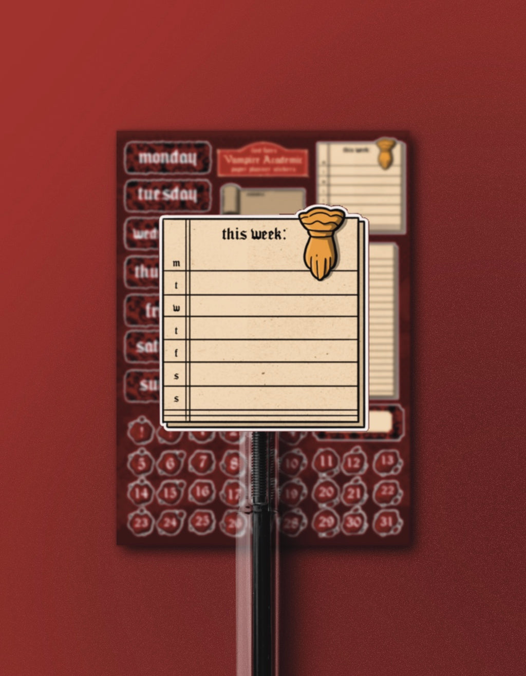 Vampiric Academic - Planner Sticker Sheet