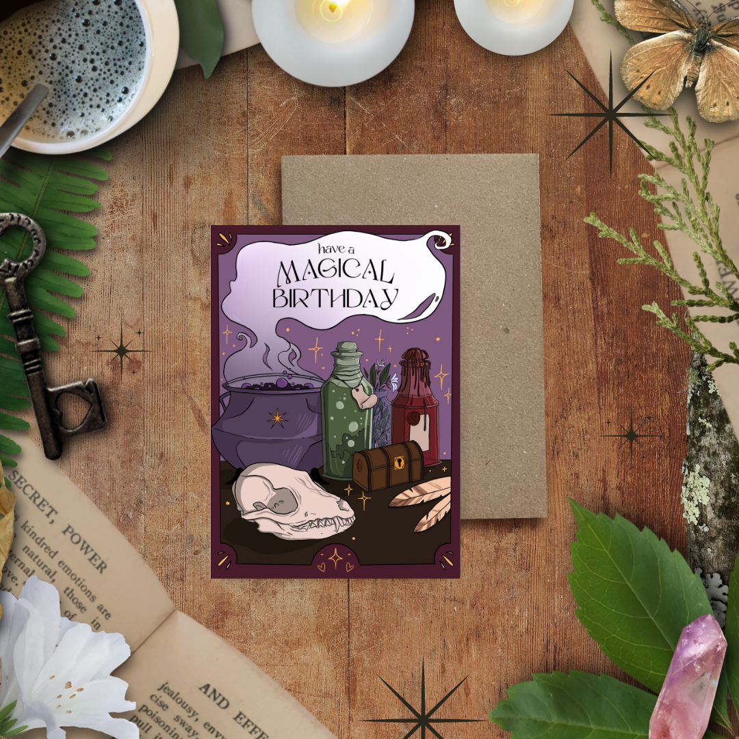 Witch's Desk, Birthday Card