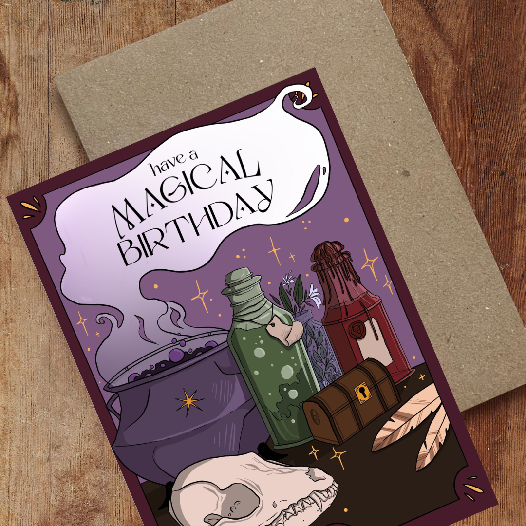 Witch's Desk, Birthday Card