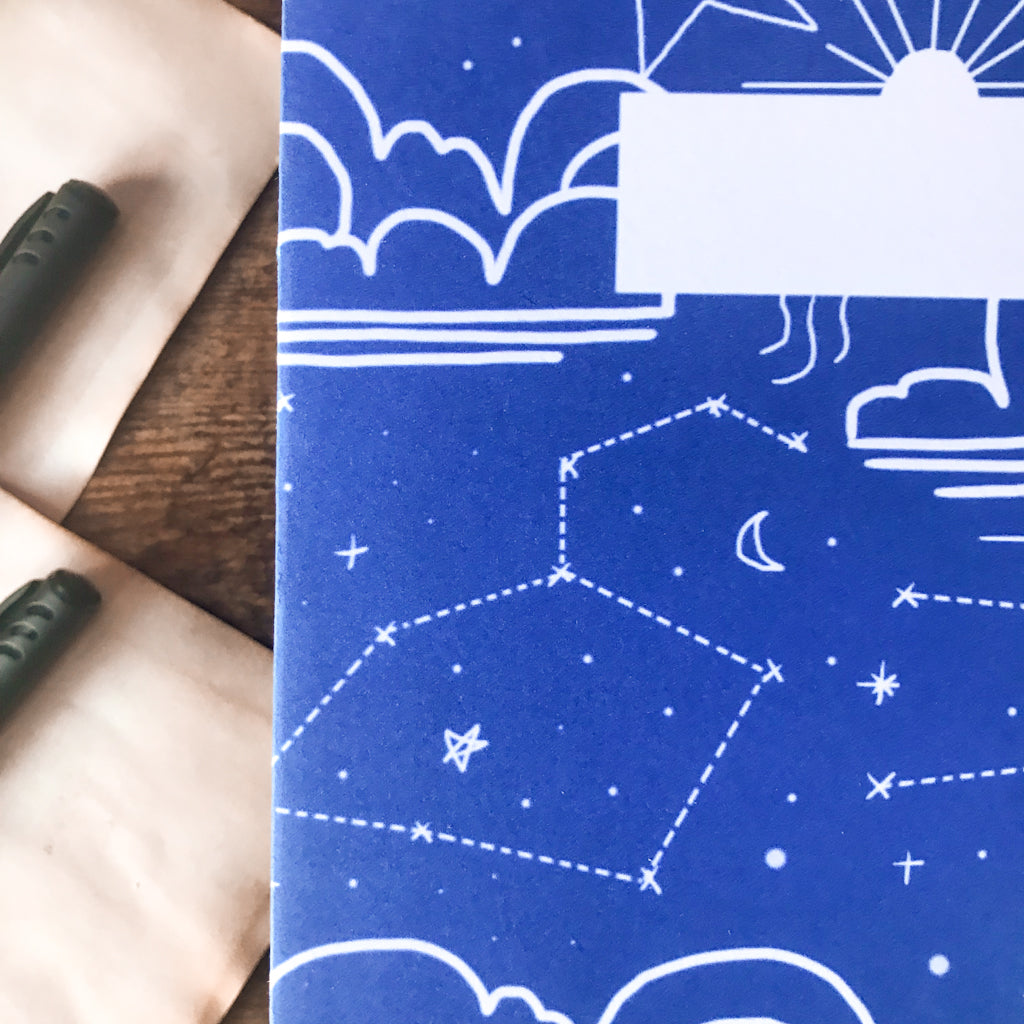 Moon and Stars, A5 Softcover Notebook